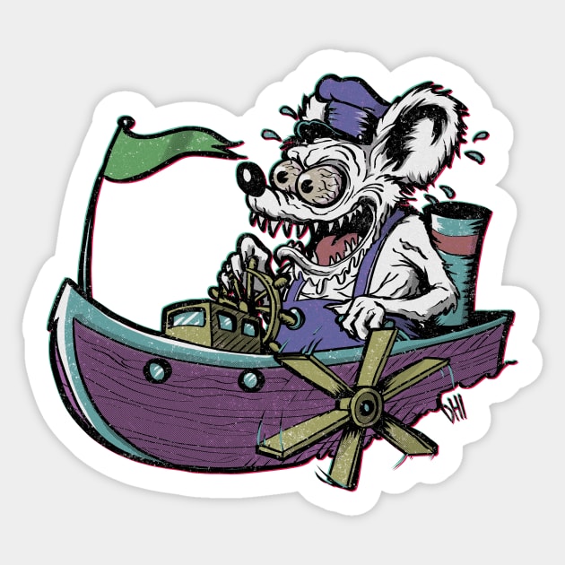 Screamboat Willie Sticker by Doc Multiverse Designs